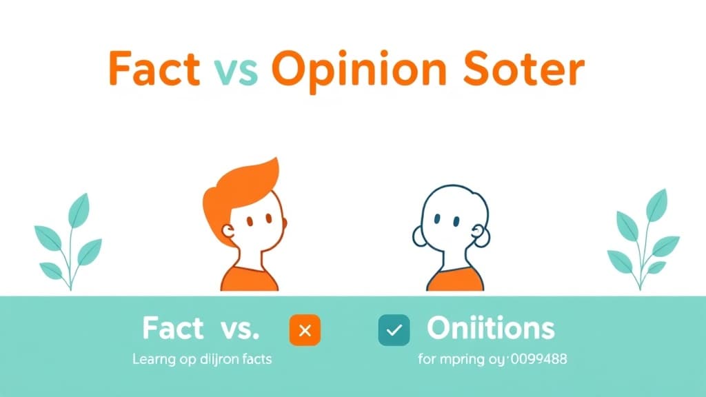 Fact vs Opinion Sorter — AI study tool illustration