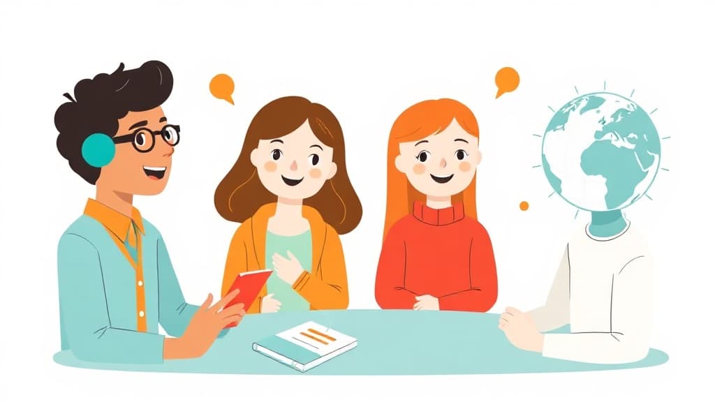 Dialogue Writer — AI study tool illustration