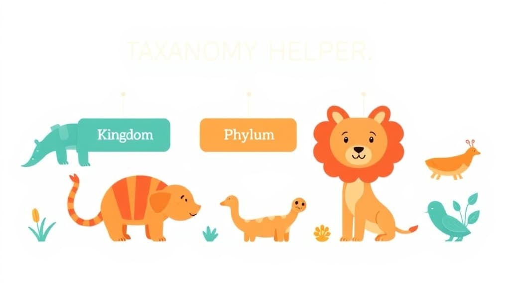 Taxonomy Helper — AI study tool illustration