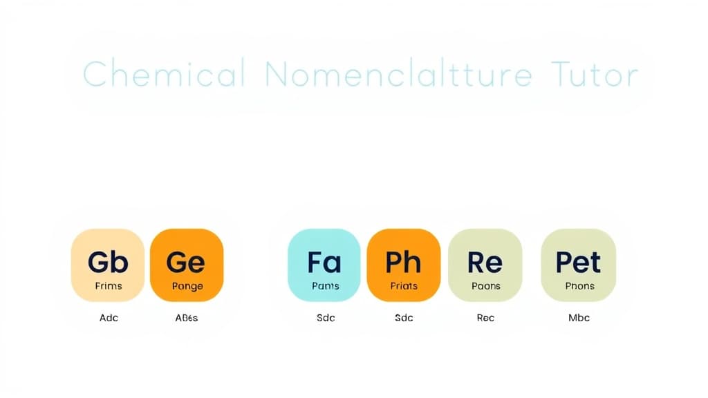 Chemical Nomenclature Tutor — AI study tool illustration