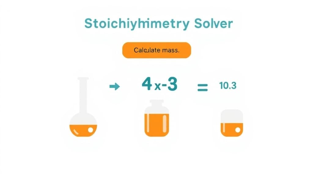 Stoichiometry Solver — AI study tool illustration