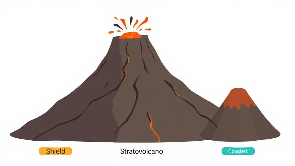 Volcano Type Identifier — AI study tool illustration