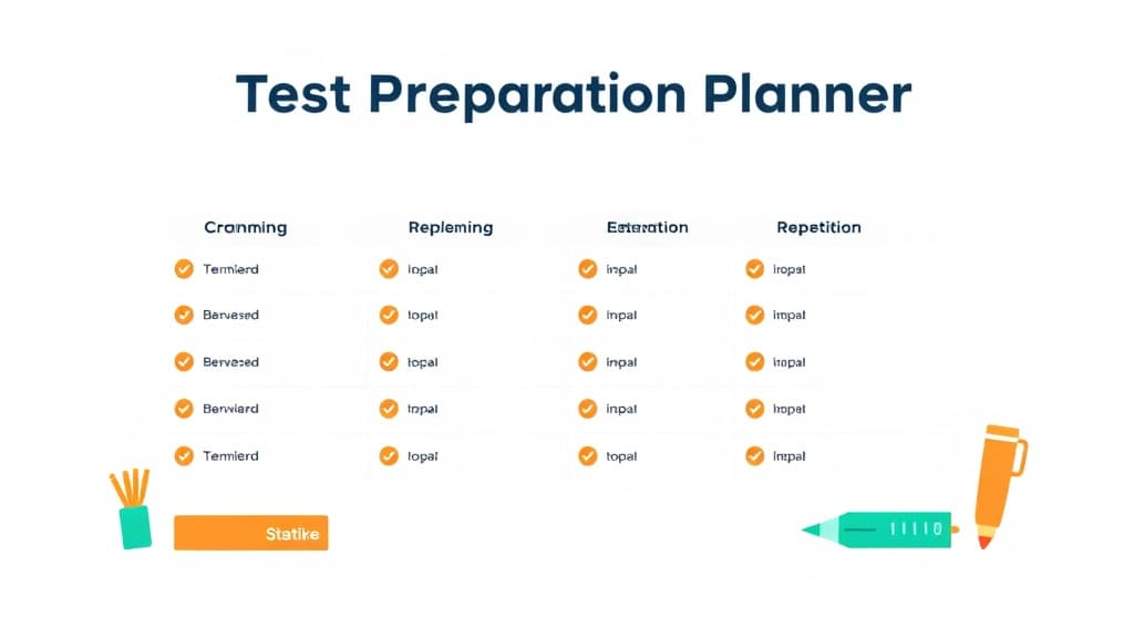 Test Preparation Planner — AI study tool illustration