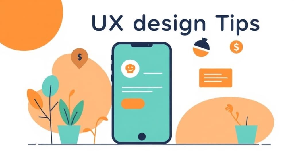 UX Design Tips — AI study tool illustration