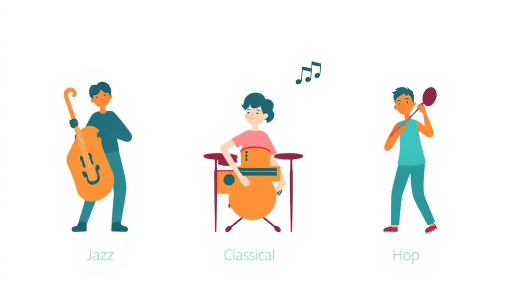Music Genre Explorer — AI study tool illustration