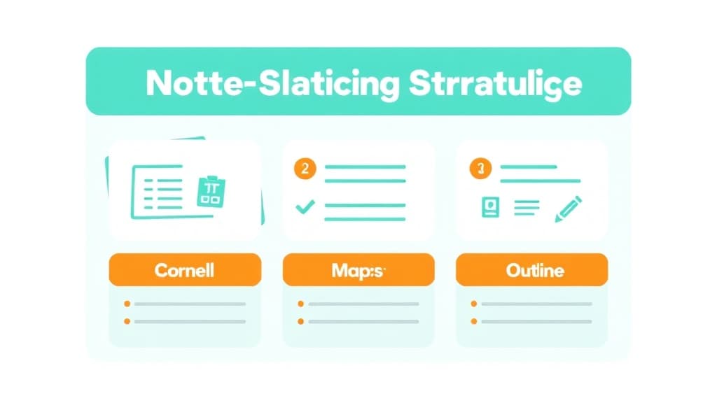 Note-Taking Strategy Guide — AI study tool illustration