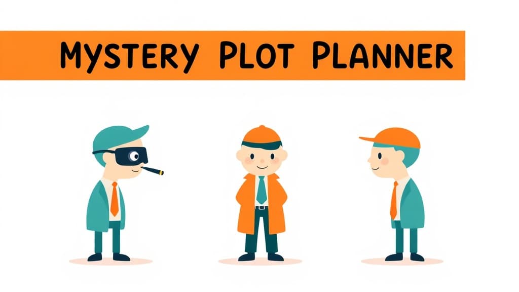 Mystery Plot Planner — AI study tool illustration