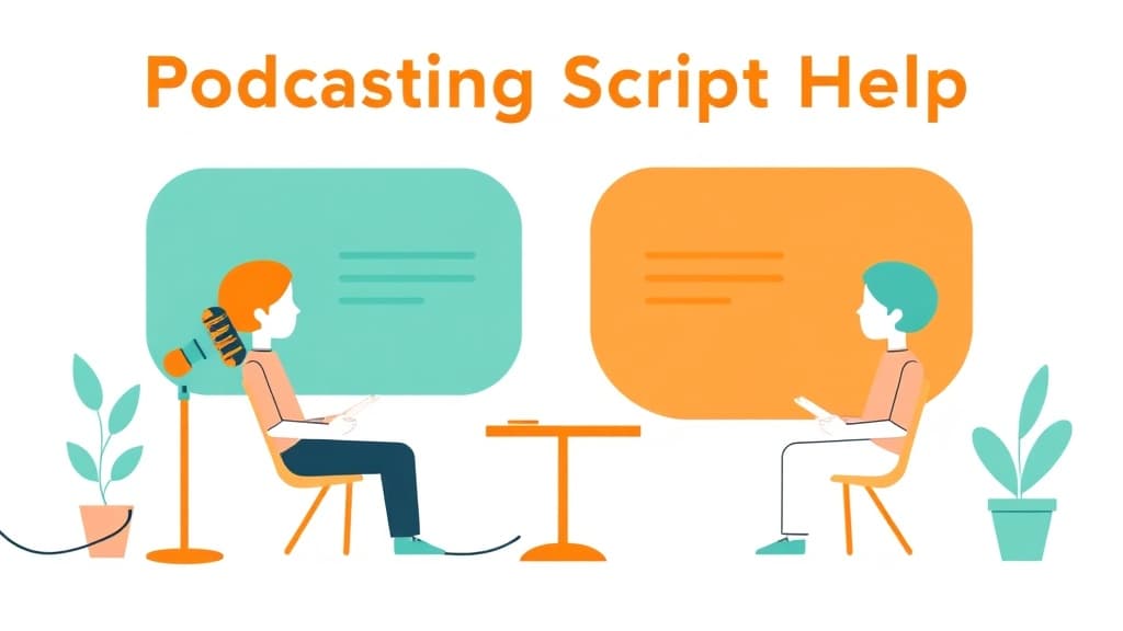 Podcasting Script Help — AI study tool illustration